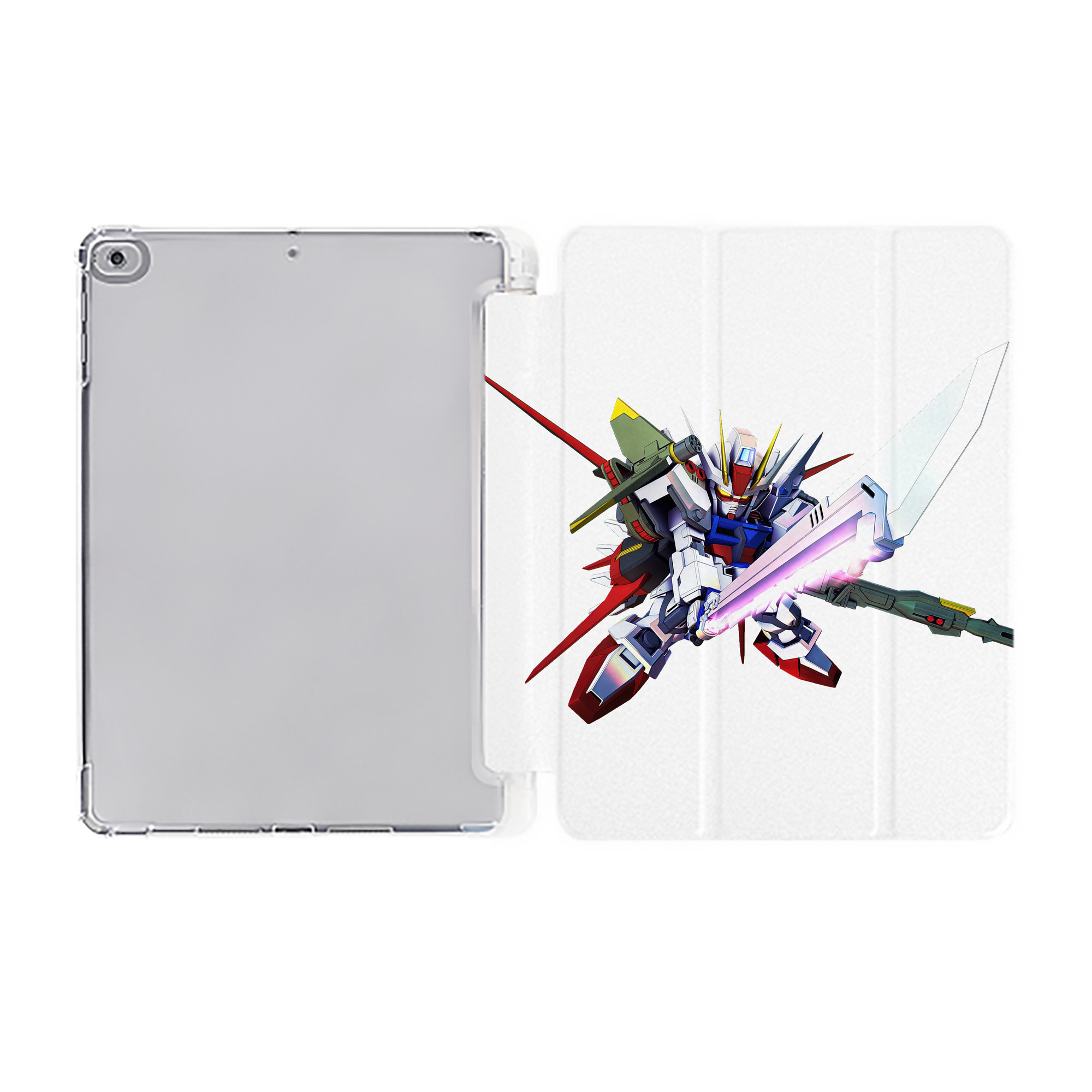 （画像用） 機動戦士ガンダム Mobile Suit Gundam IPad ケース ペン収納付き 三つ折りスタンド PUレザー×シリコン 対応機種9.5/10.5/10.9インチ